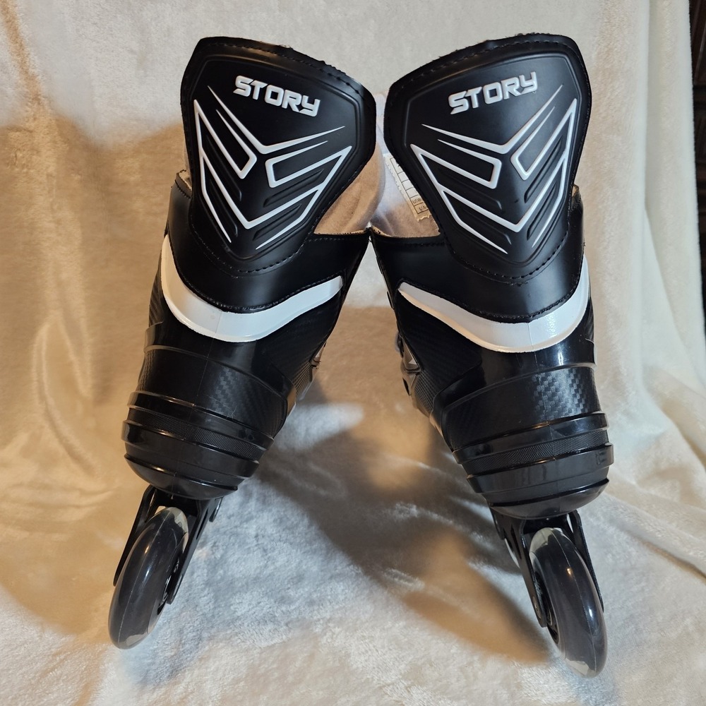 Story Compact Mission Hockey Inline Skates Black & White Men's Size 8 NWOB - Picture 3 of 12